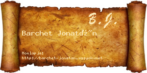 Barchet Jonatán névjegykártya